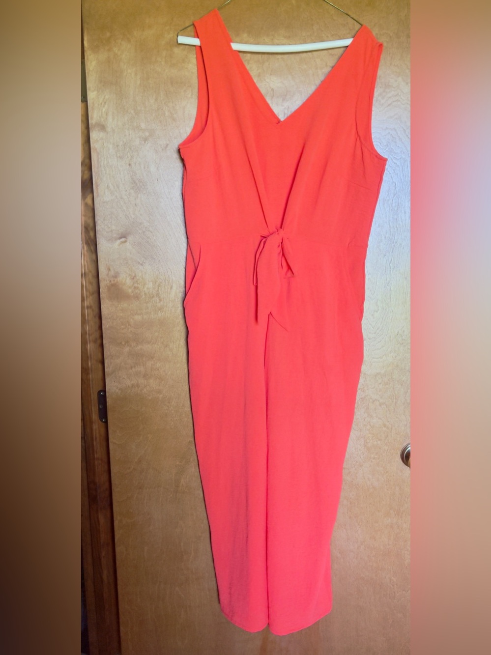 MSK Coral Sleeveless Ankle-Length Jumpsuit